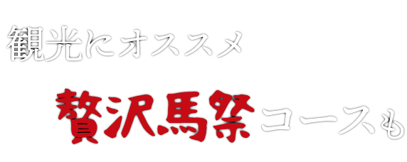 観光にオススメ贅沢馬祭コースも